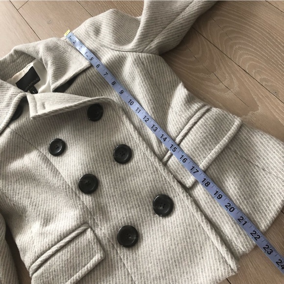 Banana Republic Double Breasted Wool Pea Coat in Light Gray & White Size XS - Picture 7 of 13